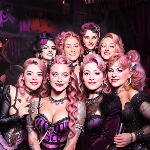 Portrait généré par IA, maquillage virtuel et paillettes, soirée cabaret parisienne